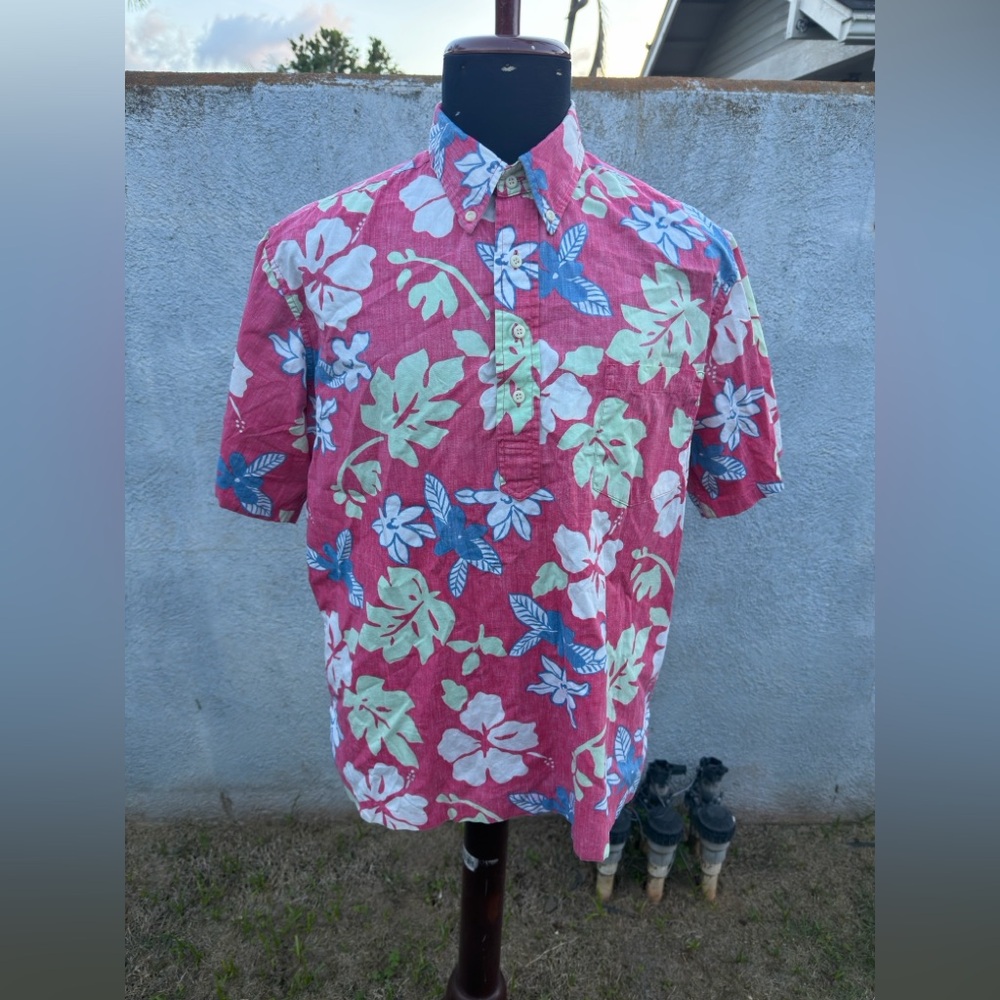 Reyn Spooner Phil Edwards Multicolored Hawaiian Print 3/4 Button Men's L
